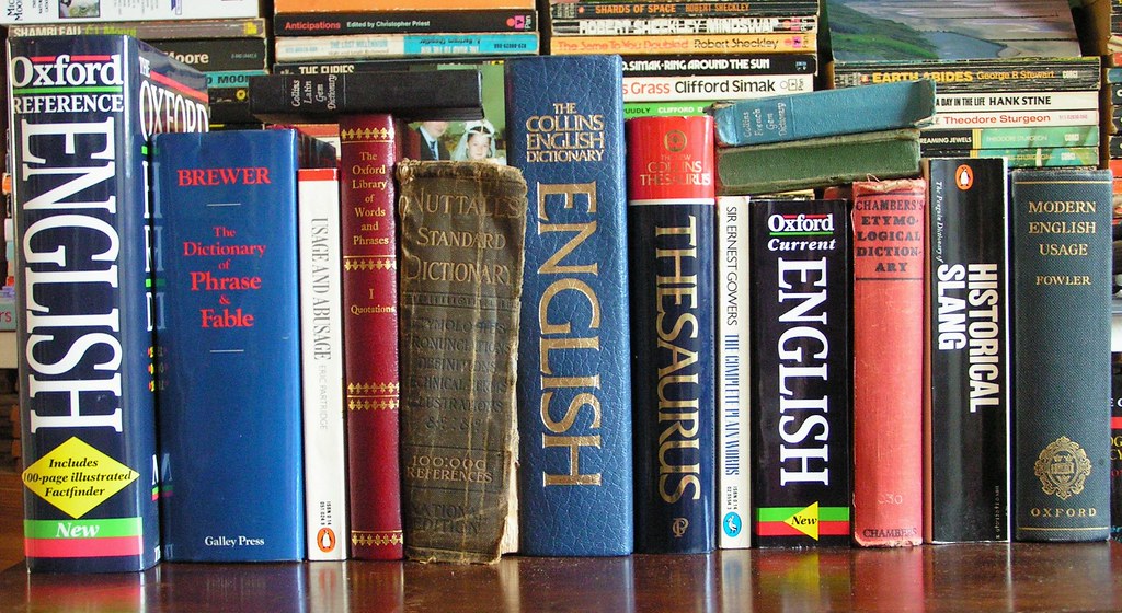 photo of English textbooks and dictionaries