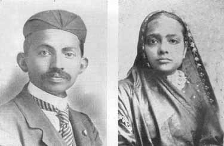 Young Mohandas and Kasturbhai Gandhi
